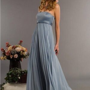 Ash Blue Strapless Gown